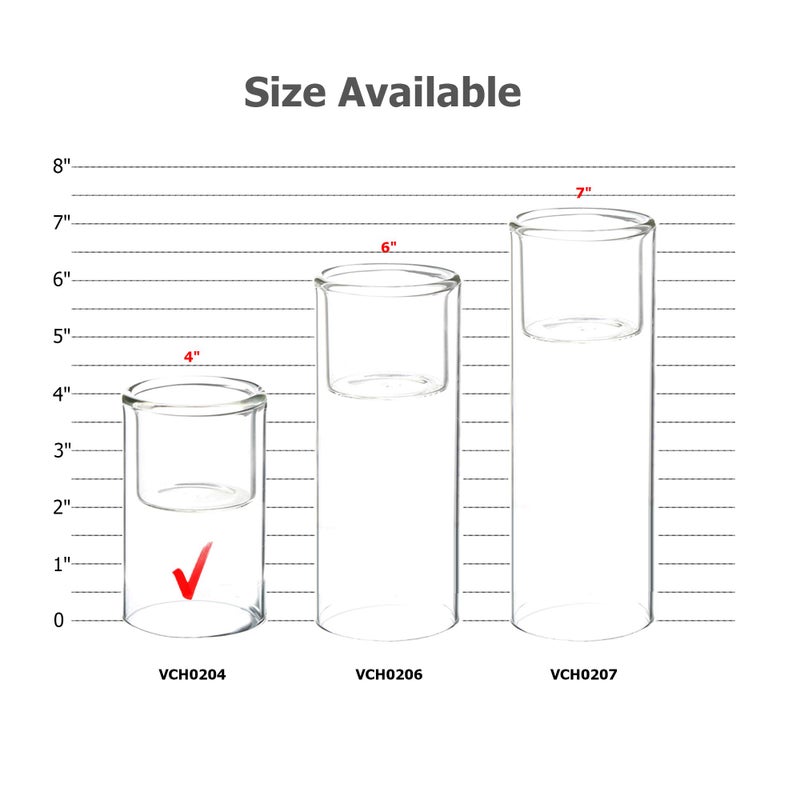 WGVI WGV Tea Light Holder Bulk, Width 2.3", Height 4", Clear Raised Cylinder Glass Votive Candle Holder, Ideal for Home Office Event Wedding Centerpieces Decor, 6 Pieces - Image 2